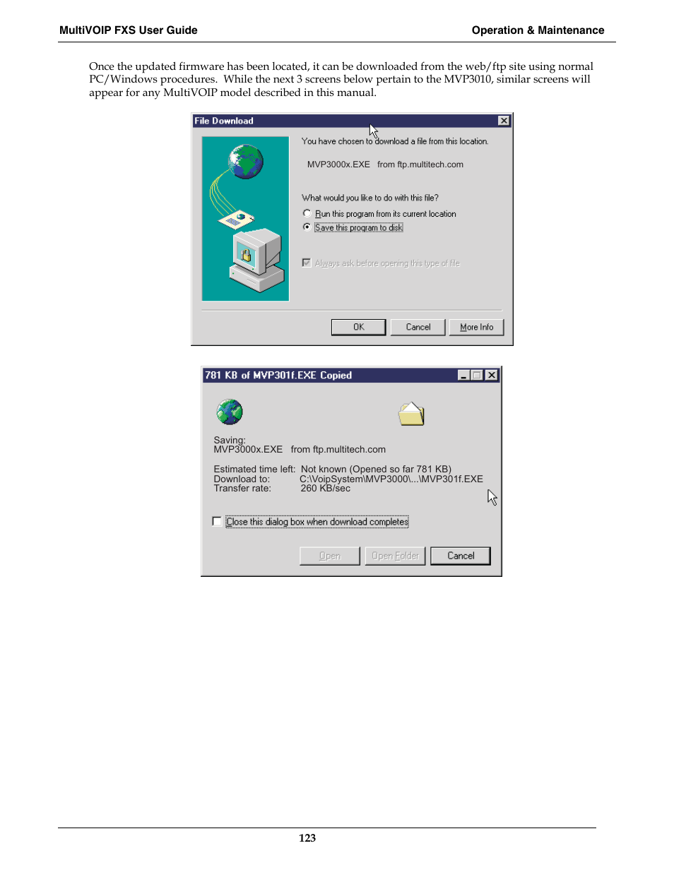 Multi-Tech Systems MVPFXS-16 User Manual | Page 123 / 165