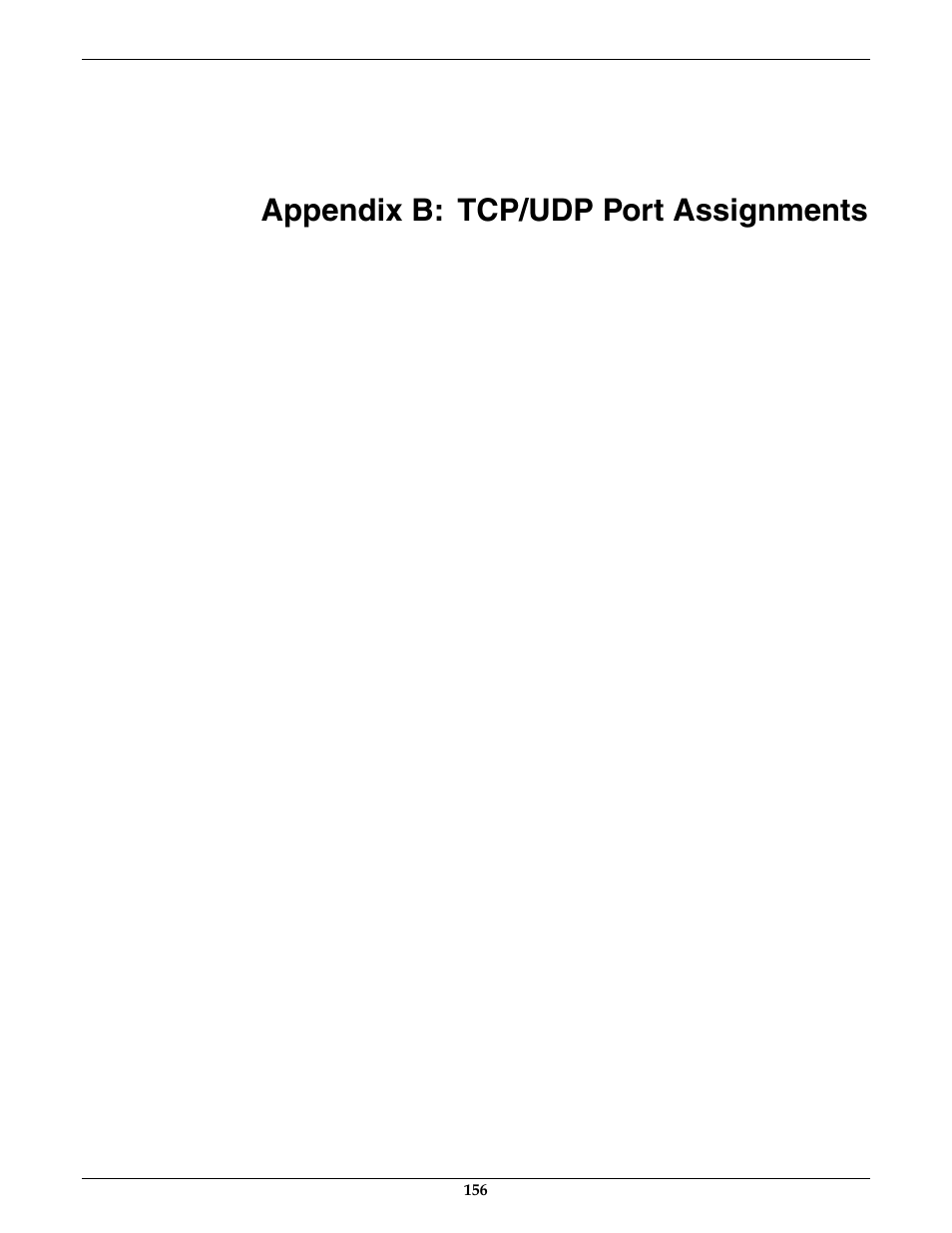 Appendix b: tcp/udp port assignments | Multi-Tech Systems MVPFXS-16 User Manual | Page 156 / 165