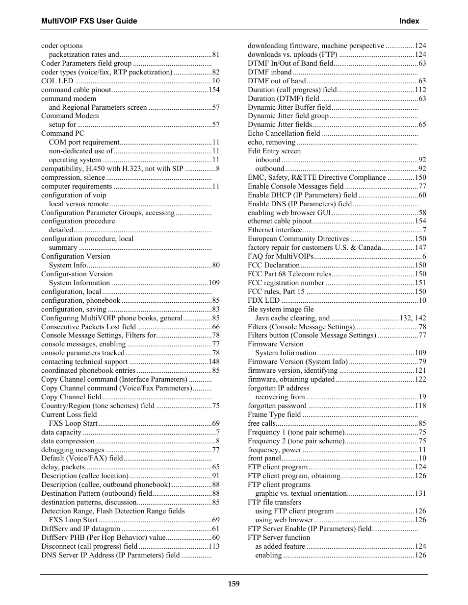 Multi-Tech Systems MVPFXS-16 User Manual | Page 159 / 165