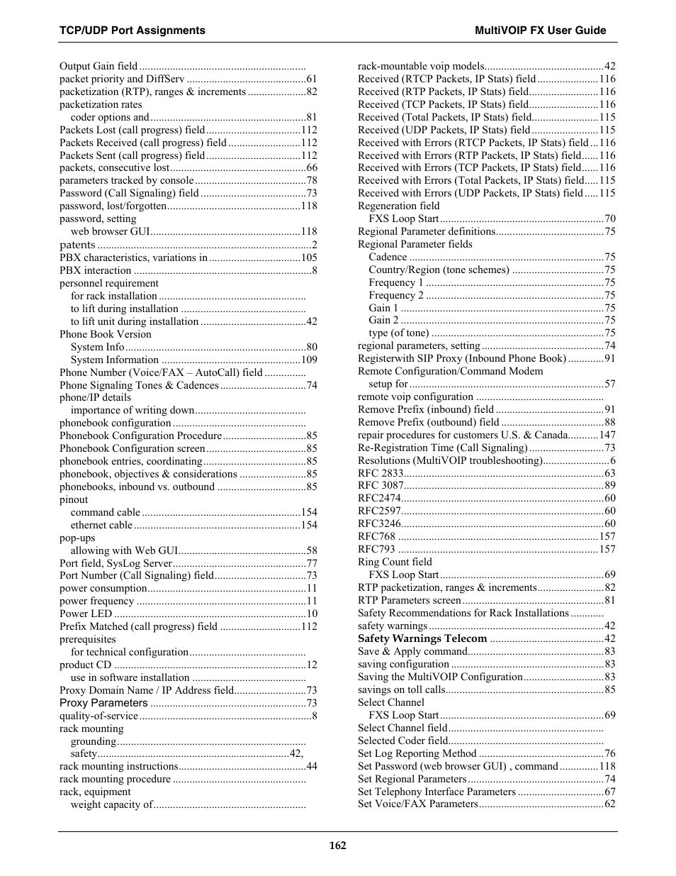 Multi-Tech Systems MVPFXS-16 User Manual | Page 162 / 165