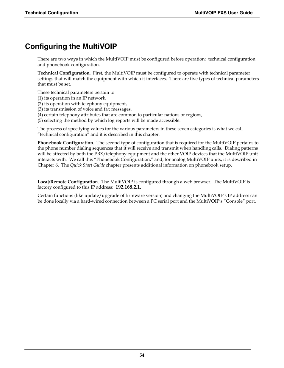 Configuring the multivoip | Multi-Tech Systems MVPFXS-16 User Manual | Page 54 / 165