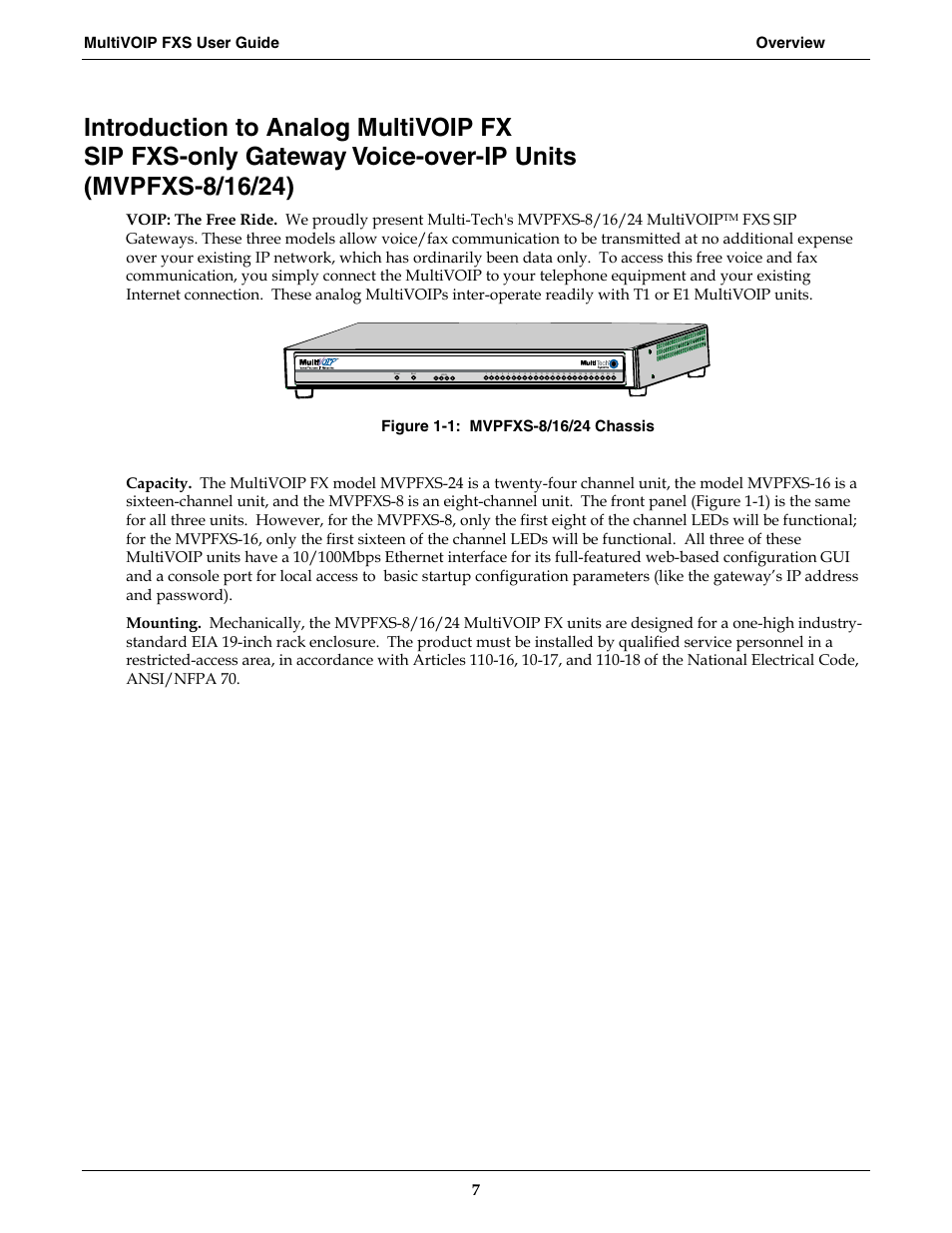 Multivoip fxs user guide overview 7, Lnk fdx spd col | Multi-Tech Systems MVPFXS-16 User Manual | Page 7 / 165