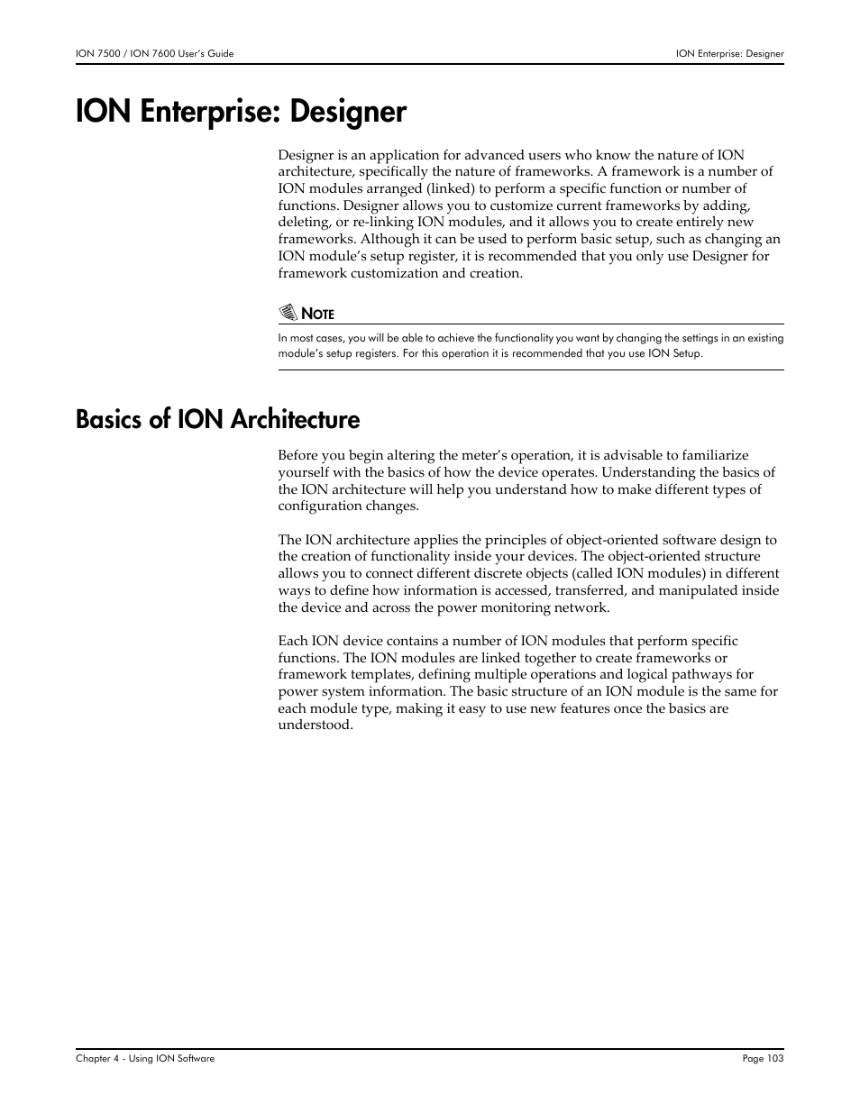 Ion enterprise: designer, Basics of ion architecture | Multi-Tech Systems 7500 User Manual | Page 103 / 372