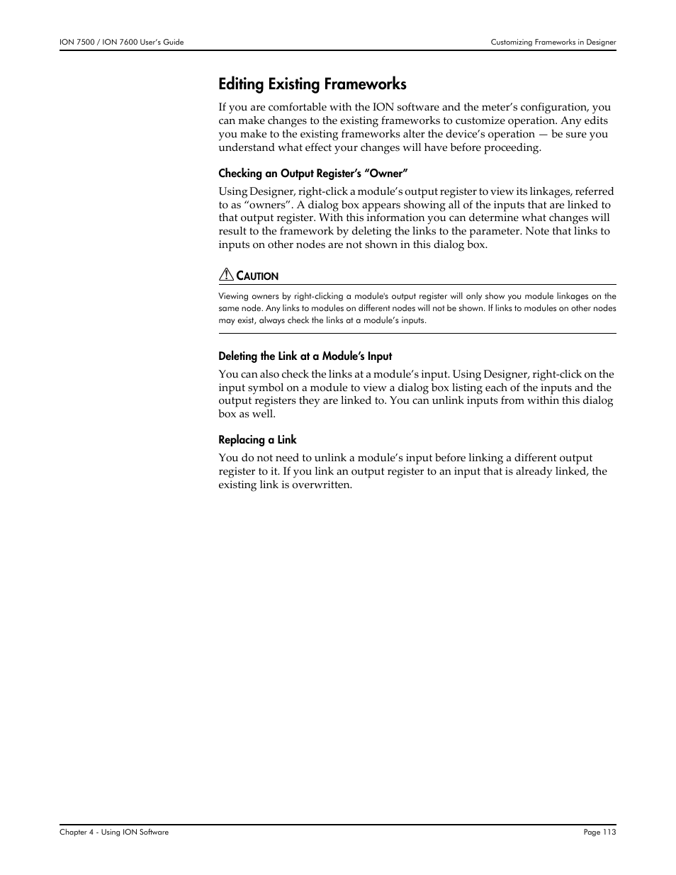 Editing existing frameworks | Multi-Tech Systems 7500 User Manual | Page 113 / 372