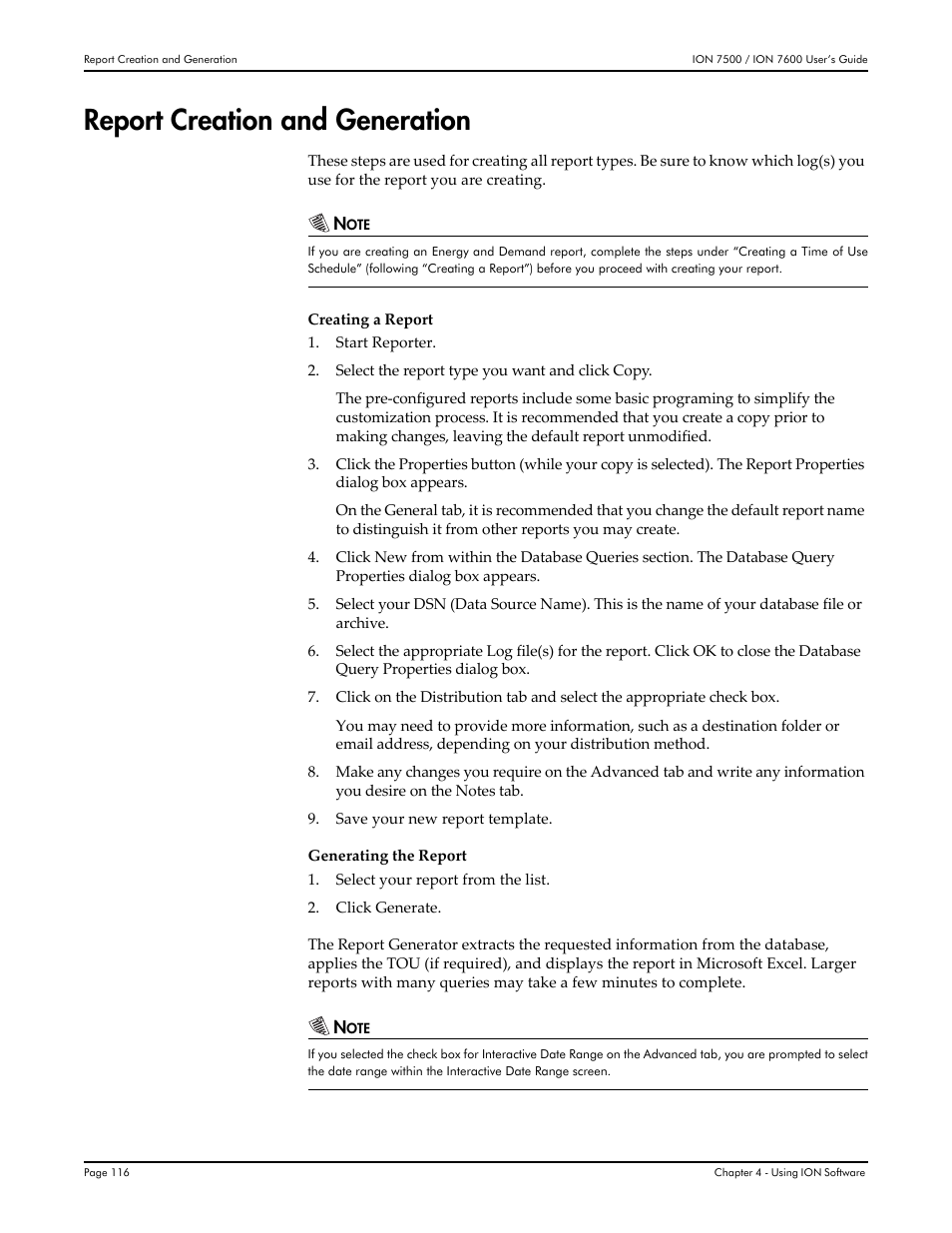 Report creation and generation | Multi-Tech Systems 7500 User Manual | Page 116 / 372