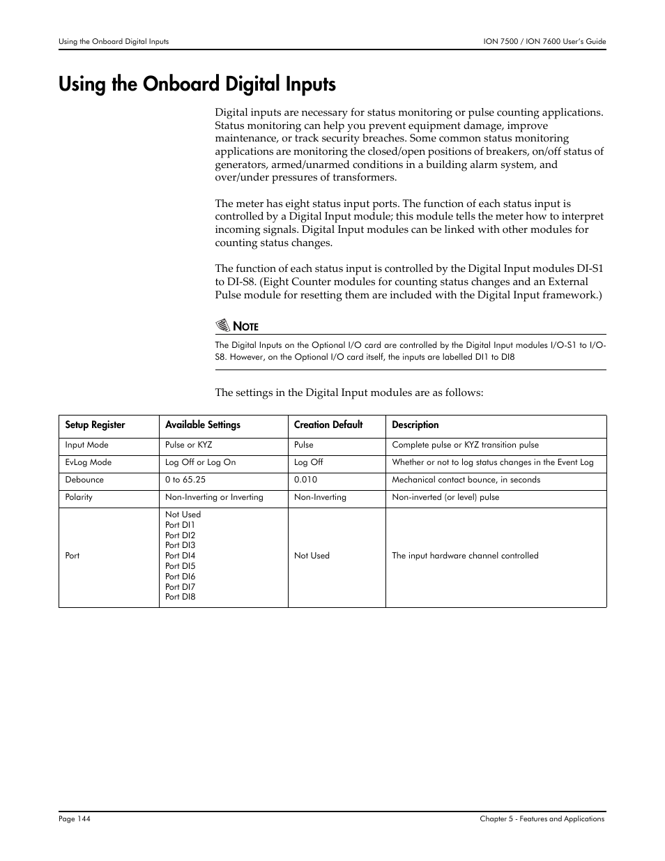 Using the onboard digital inputs | Multi-Tech Systems 7500 User Manual | Page 144 / 372