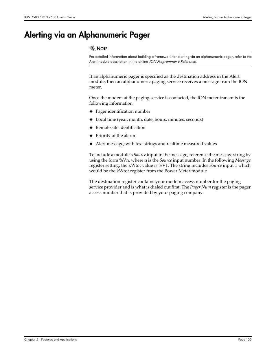 Alerting via an alphanumeric pager | Multi-Tech Systems 7500 User Manual | Page 155 / 372