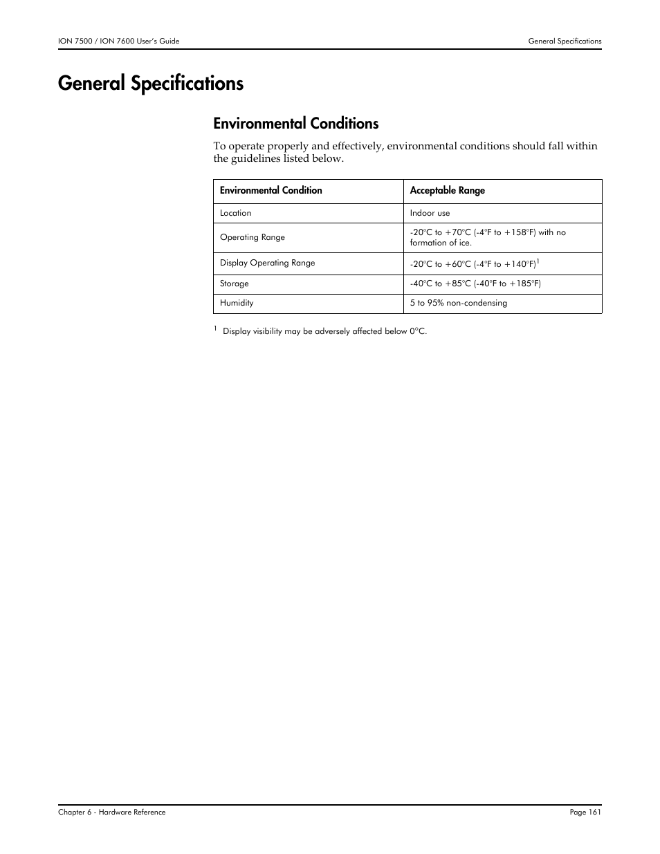 General specifications, Environmental conditions | Multi-Tech Systems 7500 User Manual | Page 161 / 372