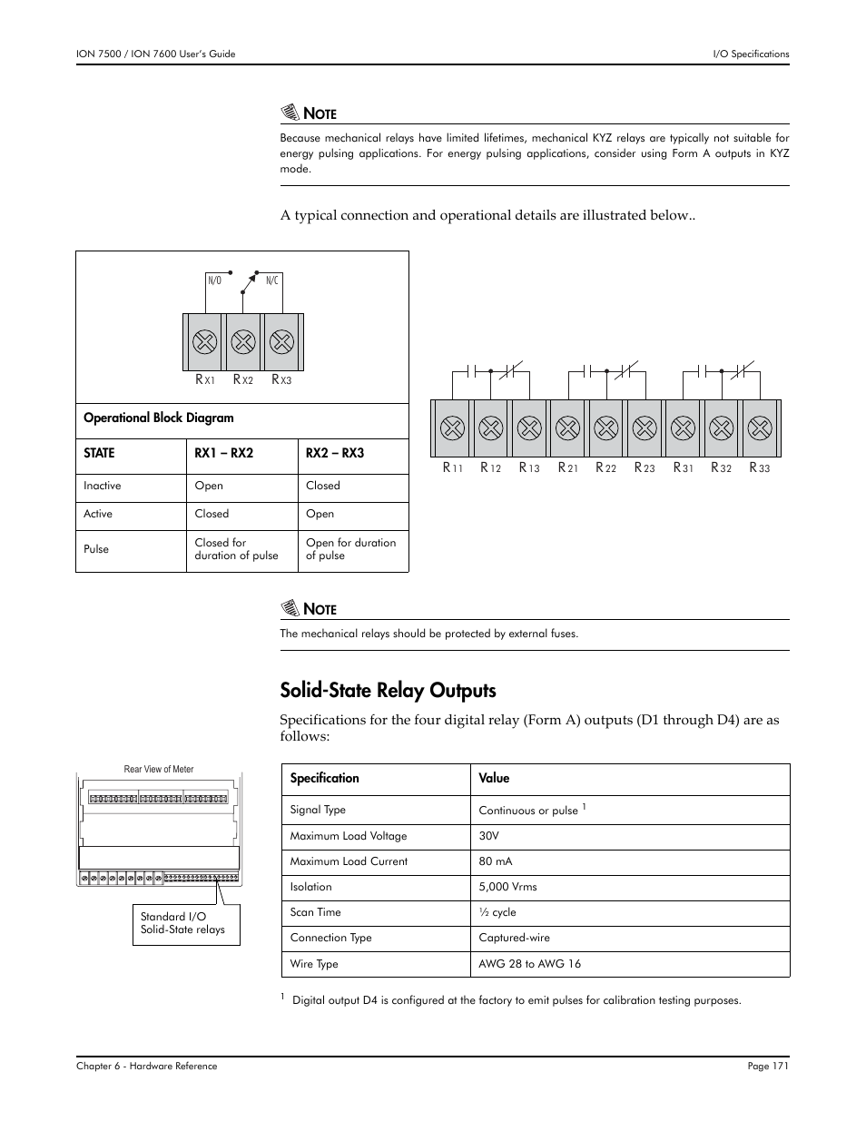 Solid-state relay outputs | Multi-Tech Systems 7500 User Manual | Page 171 / 372