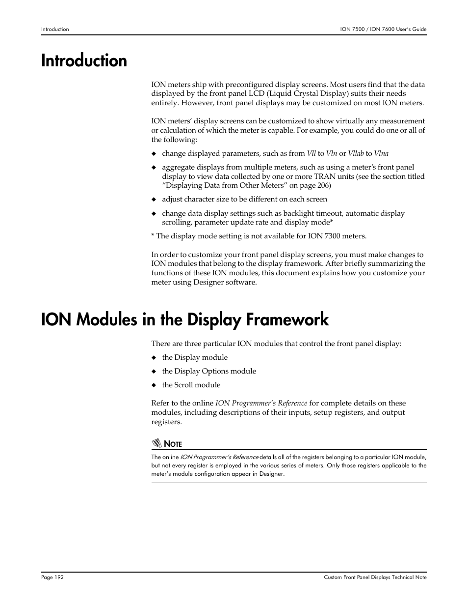 Introduction, Ion modules in the display framework | Multi-Tech Systems 7500 User Manual | Page 192 / 372
