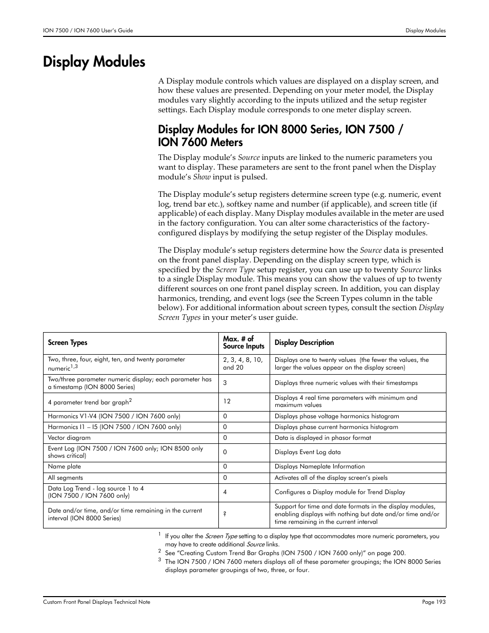 Display modules | Multi-Tech Systems 7500 User Manual | Page 193 / 372