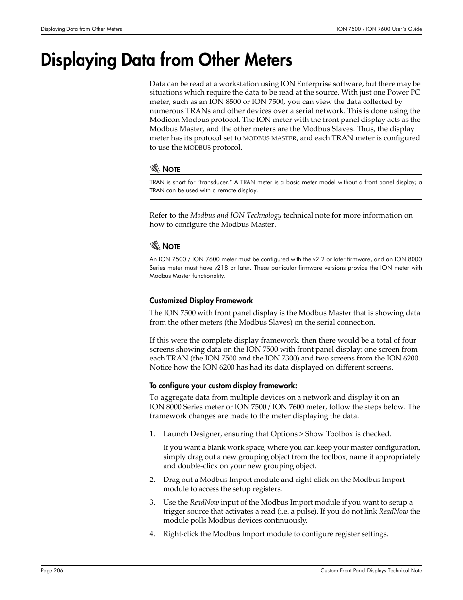 Displaying data from other meters | Multi-Tech Systems 7500 User Manual | Page 206 / 372