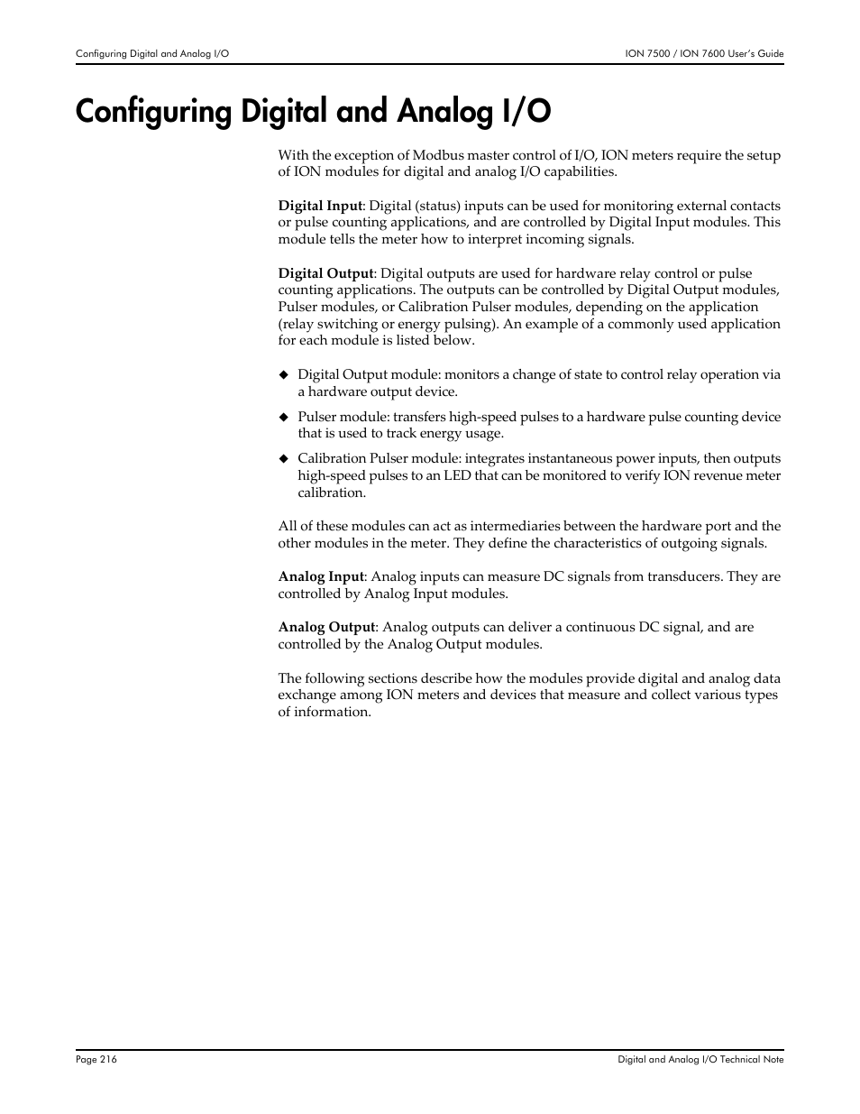 Configuring digital and analog i/o | Multi-Tech Systems 7500 User Manual | Page 216 / 372