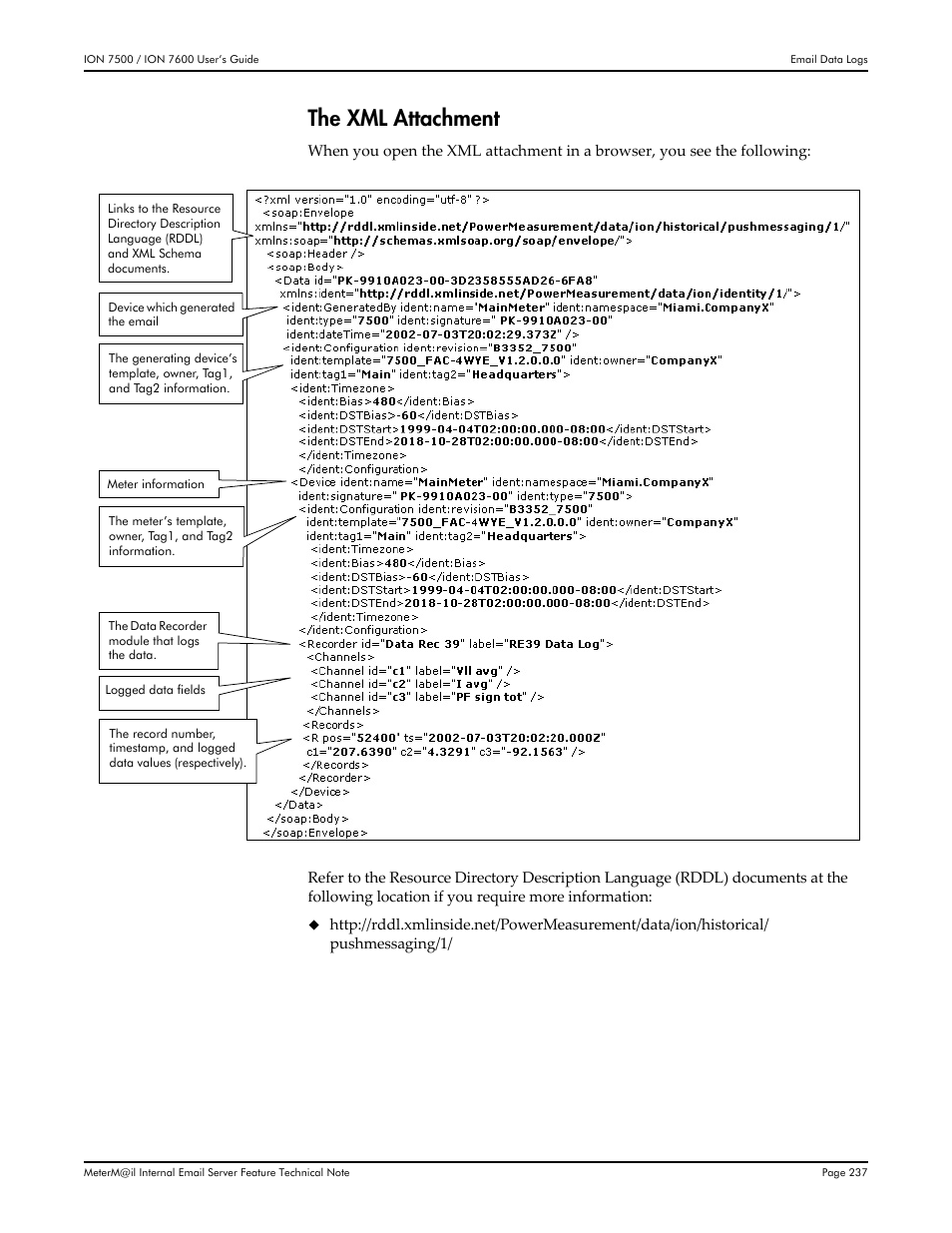 The xml attachment | Multi-Tech Systems 7500 User Manual | Page 237 / 372