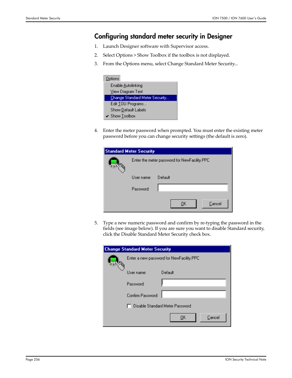 Configuring standard meter security in designer | Multi-Tech Systems 7500 User Manual | Page 256 / 372