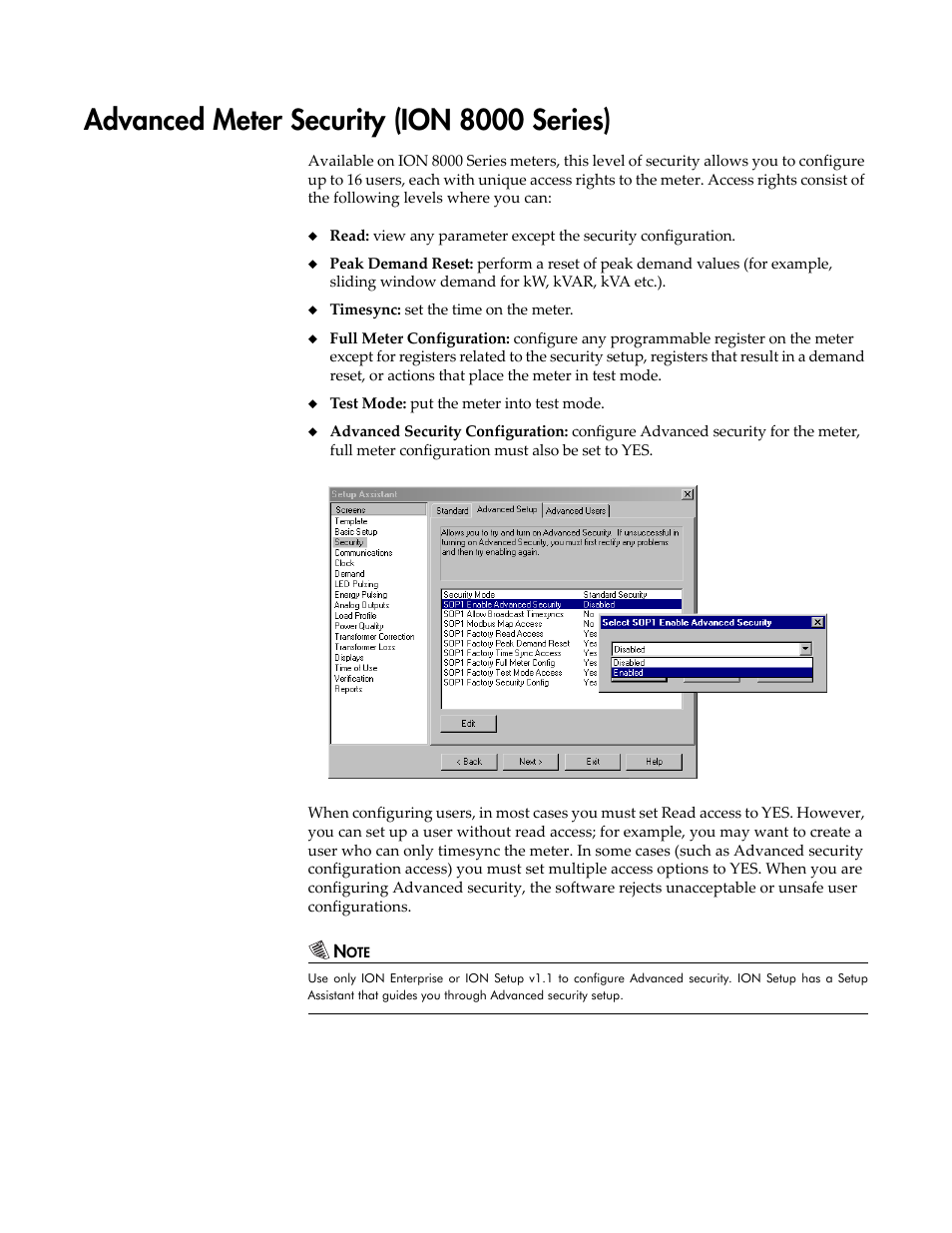 Advanced meter security (ion 8000 series) | Multi-Tech Systems 7500 User Manual | Page 258 / 372