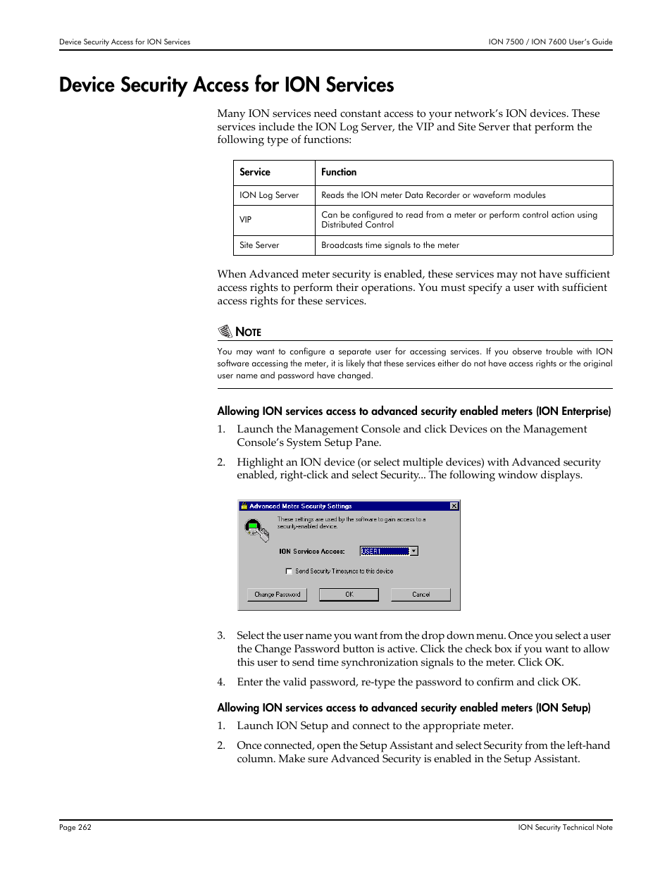 Device security access for ion services | Multi-Tech Systems 7500 User Manual | Page 262 / 372