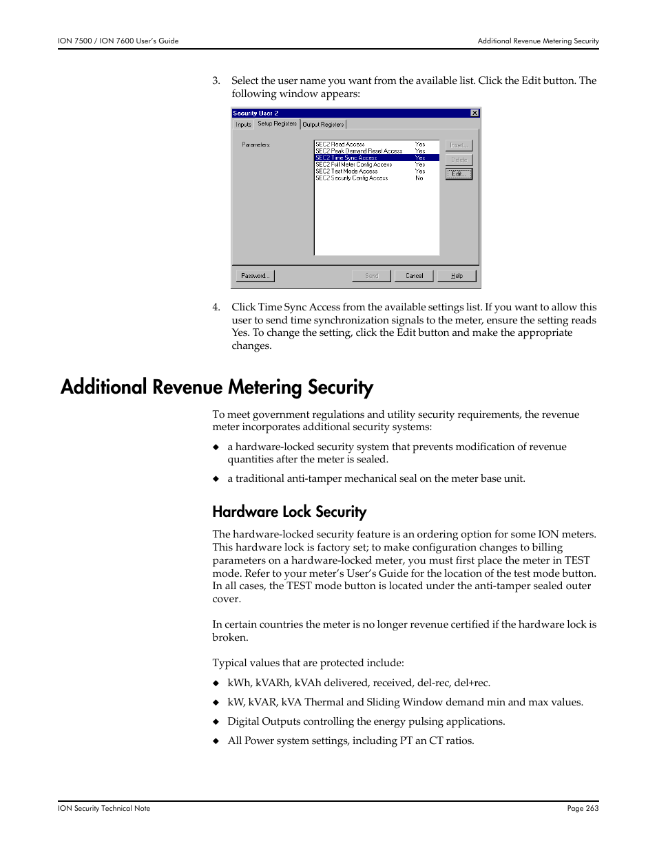 Additional revenue metering security, Hardware lock security | Multi-Tech Systems 7500 User Manual | Page 263 / 372