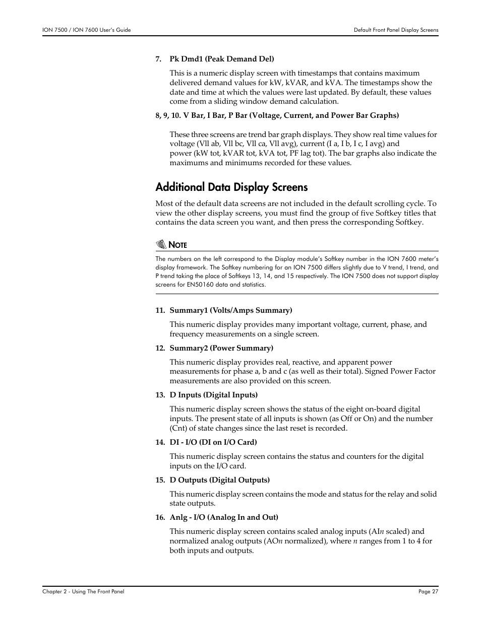 Additional data display screens | Multi-Tech Systems 7500 User Manual | Page 27 / 372
