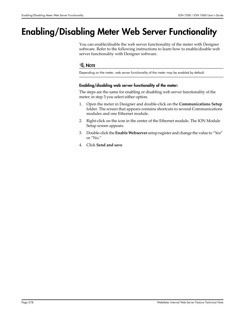 Enabling/disabling meter web server functionality | Multi-Tech Systems 7500 User Manual | Page 278 / 372