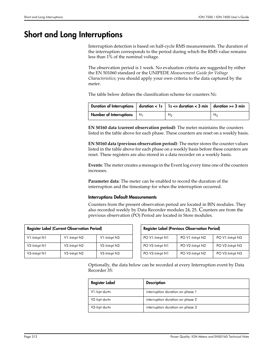 Short and long interruptions | Multi-Tech Systems 7500 User Manual | Page 312 / 372