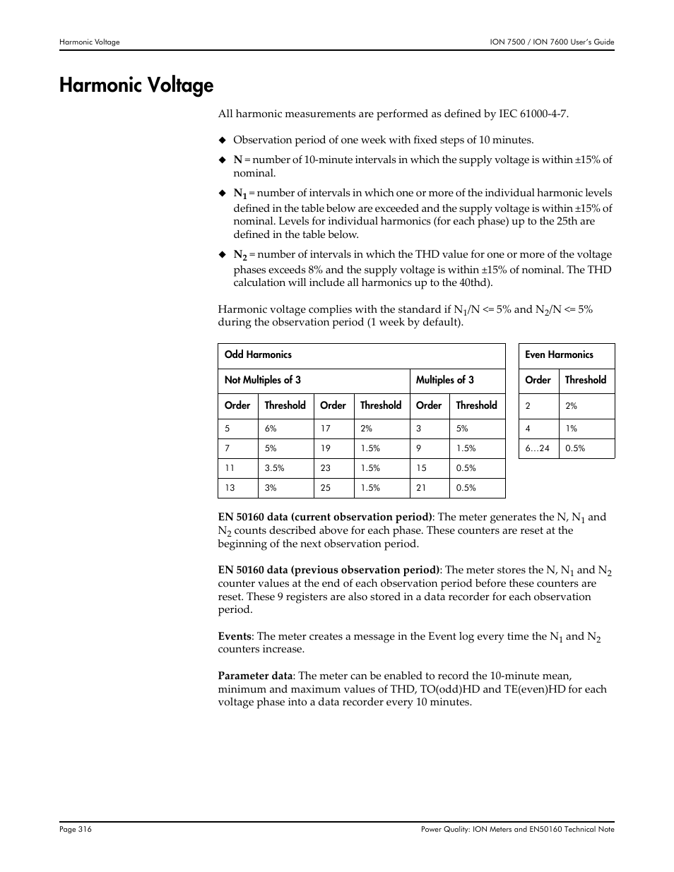 Harmonic voltage | Multi-Tech Systems 7500 User Manual | Page 316 / 372