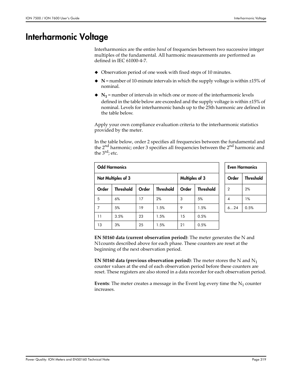 Interharmonic voltage | Multi-Tech Systems 7500 User Manual | Page 319 / 372