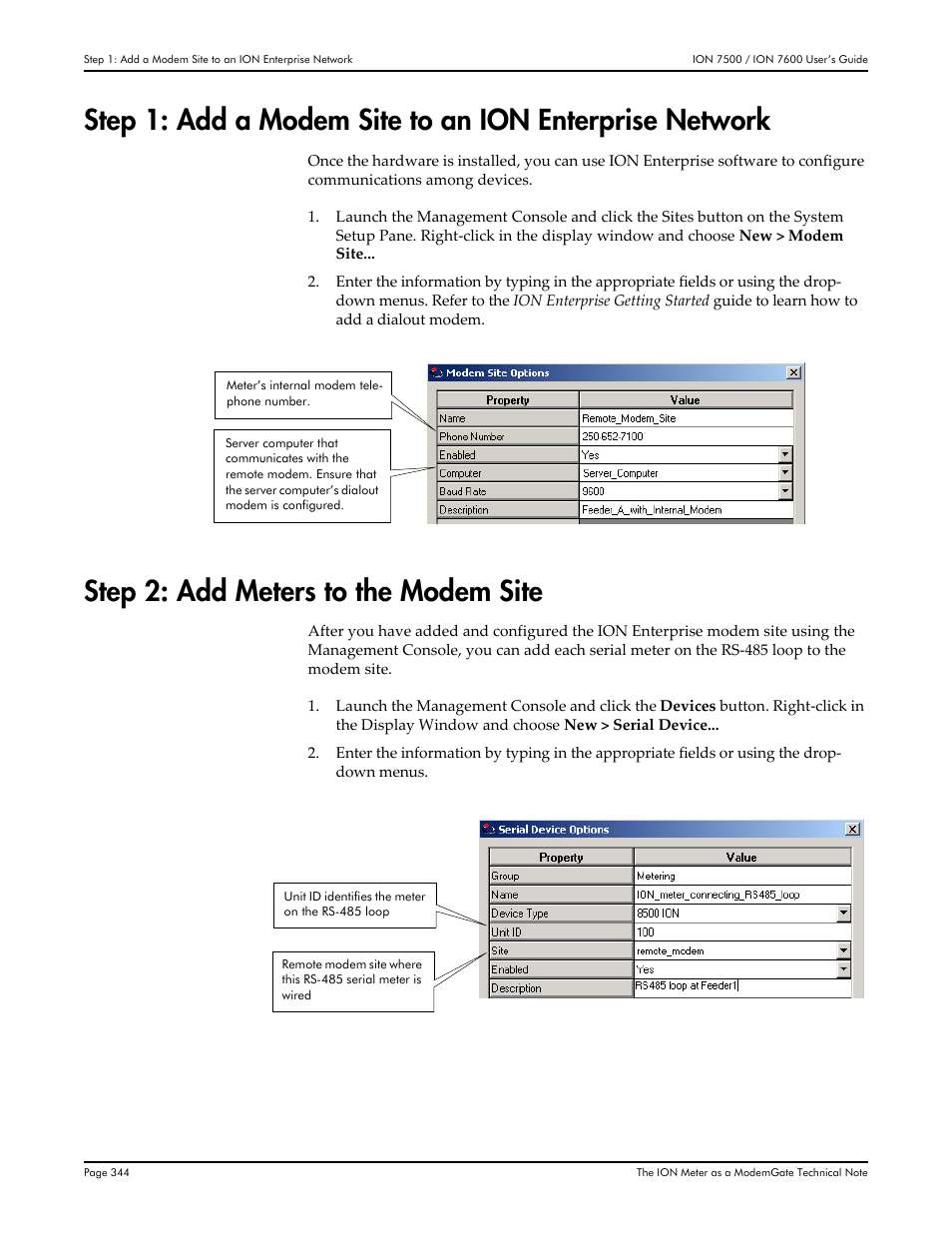 Step 2: add meters to the modem site | Multi-Tech Systems 7500 User Manual | Page 344 / 372