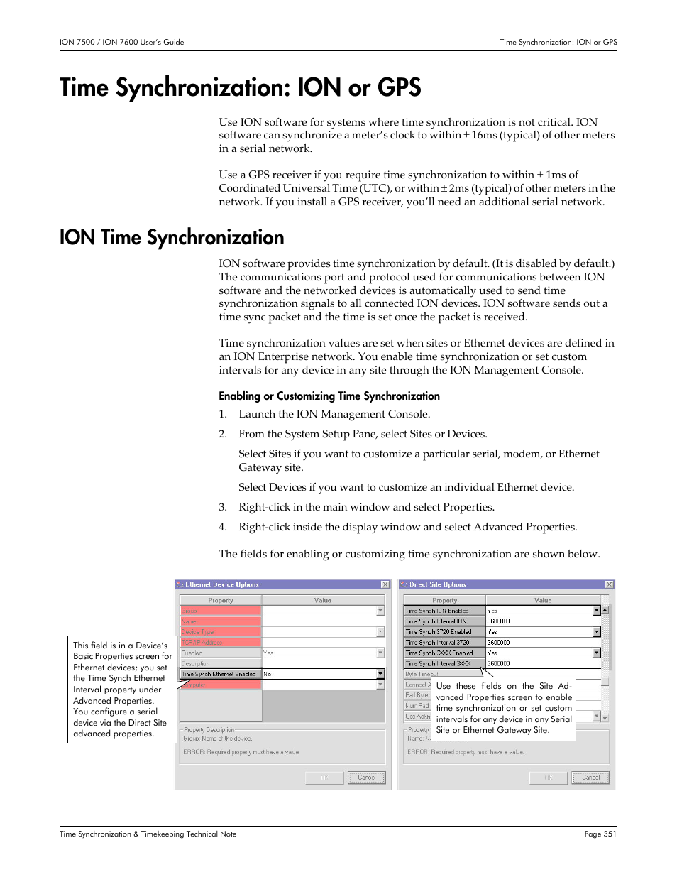 Time synchronization: ion or gps, Ion time synchronization | Multi-Tech Systems 7500 User Manual | Page 351 / 372