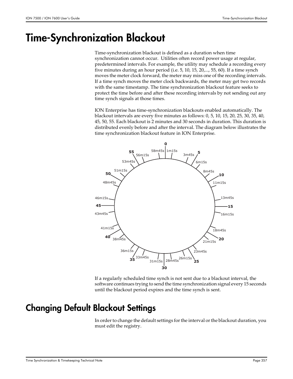 Time-synchronization blackout, Changing default blackout settings | Multi-Tech Systems 7500 User Manual | Page 357 / 372
