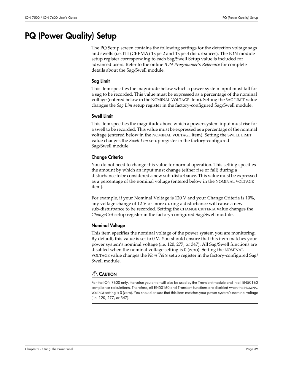 Pq (power quality) setup | Multi-Tech Systems 7500 User Manual | Page 39 / 372