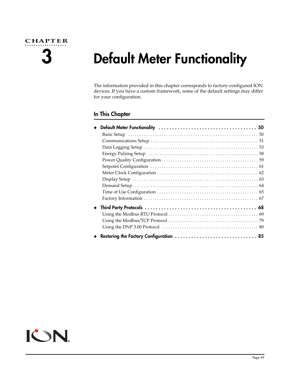 3 default meter functionality, Chapter 3, Default meter functionality 49 | Default meter functionality | Multi-Tech Systems 7500 User Manual | Page 49 / 372