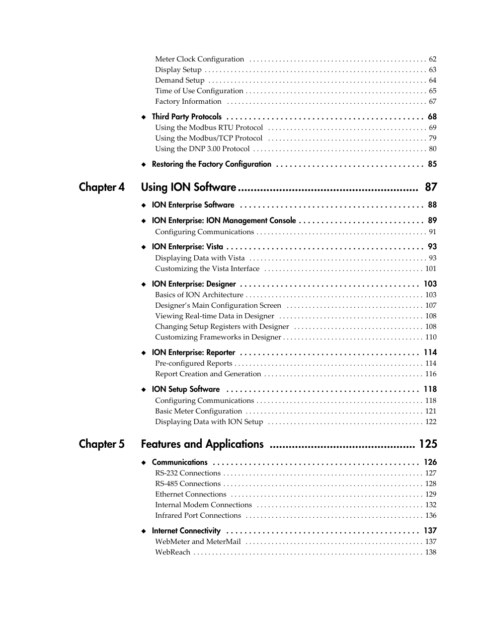 Chapter 4 using ion software, Chapter 5 features and applications | Multi-Tech Systems 7500 User Manual | Page 8 / 372