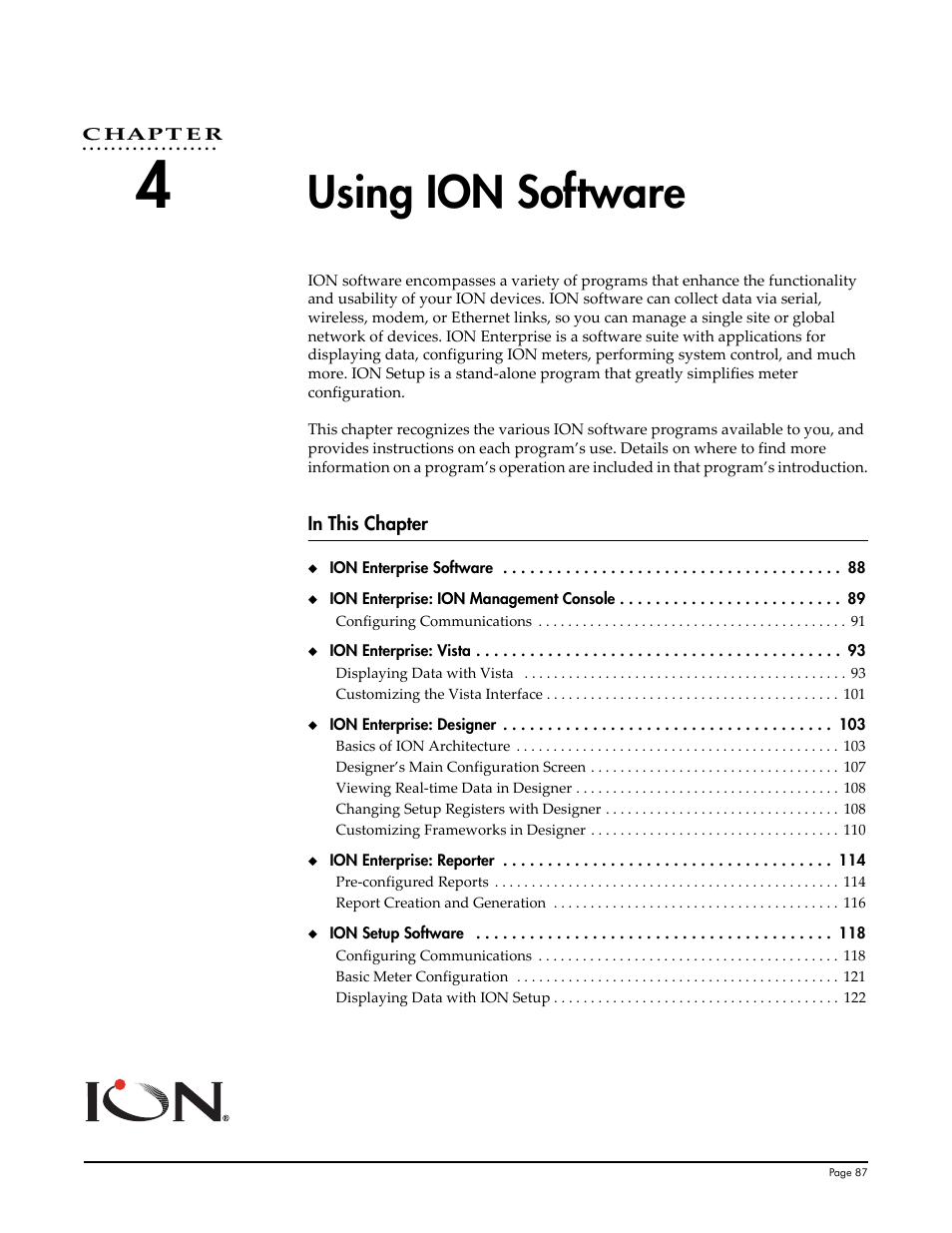 4 using ion software, Chapter 4, Using ion software | Multi-Tech Systems 7500 User Manual | Page 87 / 372