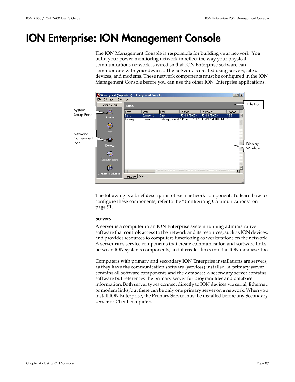 Ion enterprise: ion management console | Multi-Tech Systems 7500 User Manual | Page 89 / 372