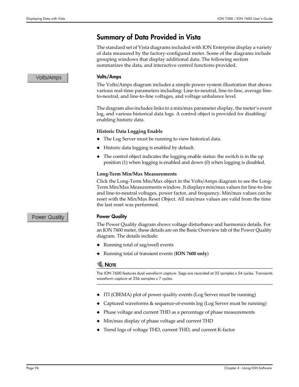 Summary of data provided in vista | Multi-Tech Systems 7500 User Manual | Page 96 / 372