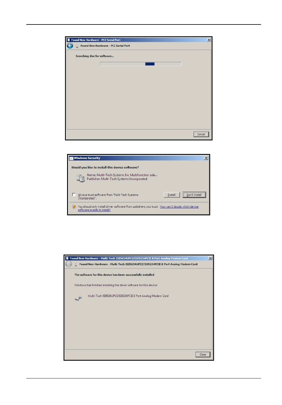 Multi-Tech Systems INTELLIGENT SERIAL INTERFACE ISI9234PCIE User Manual | Page 7 / 18