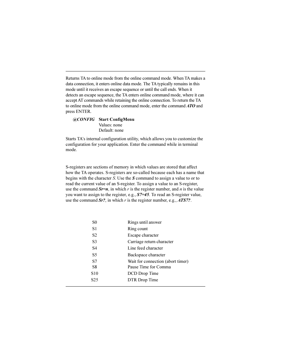 Terminal adapter s-registers | Multi-Tech Systems ISIHP-2U User Manual | Page 126 / 155