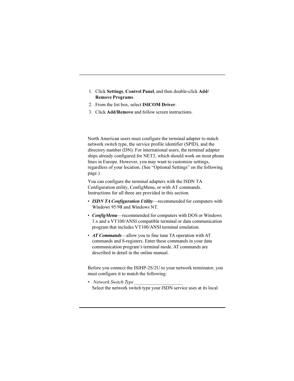 Configuring the terminal adapter | Multi-Tech Systems ISIHP-2U User Manual | Page 49 / 155