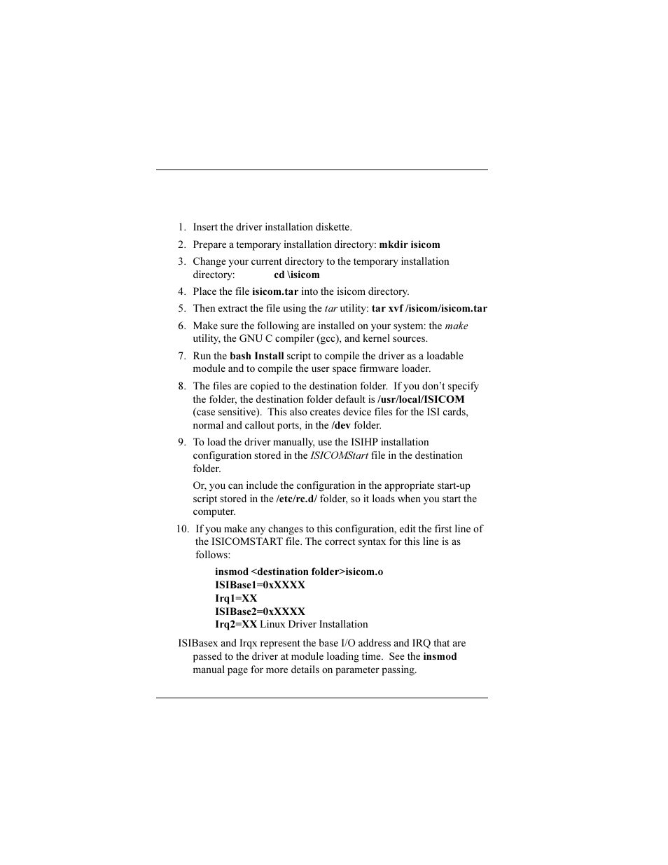 Linux driver installation | Multi-Tech Systems ISIHP-2U User Manual | Page 68 / 155