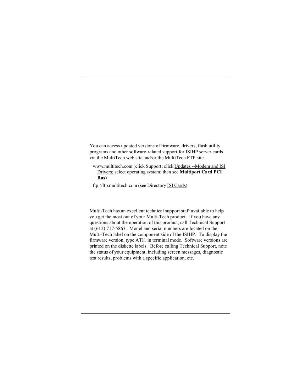 Warranty & service information, Upgrades and support, Service | Multi-Tech Systems ISIHP-2U User Manual | Page 71 / 155