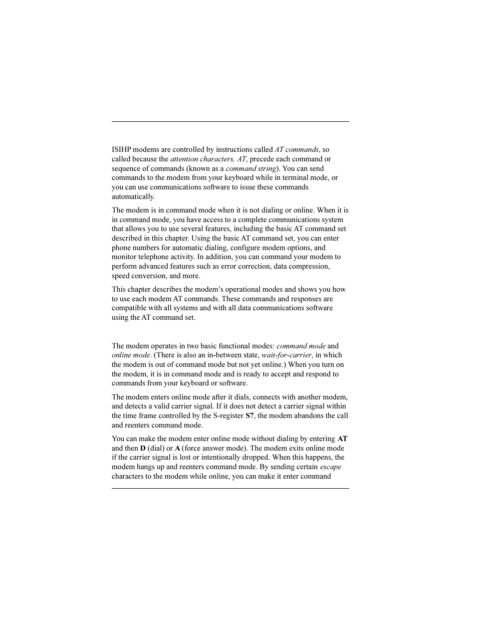 Modem at commands | Multi-Tech Systems ISIHP-2U User Manual | Page 74 / 155