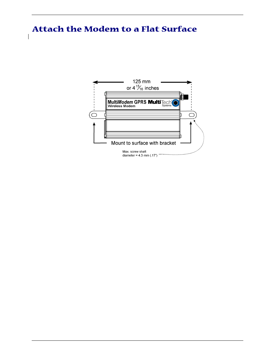 Attach the modem to a flat surface | Multi-Tech Systems MULTIMODEM MTCBA-G-U-F4 User Manual | Page 10 / 33