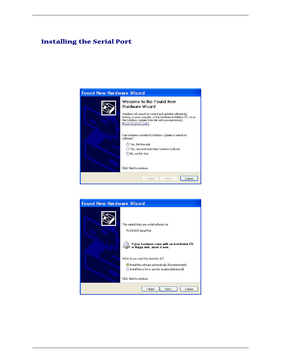 Installing the serial port | Multi-Tech Systems MULTIMODEM MTCBA-G-U-F4 User Manual | Page 17 / 33