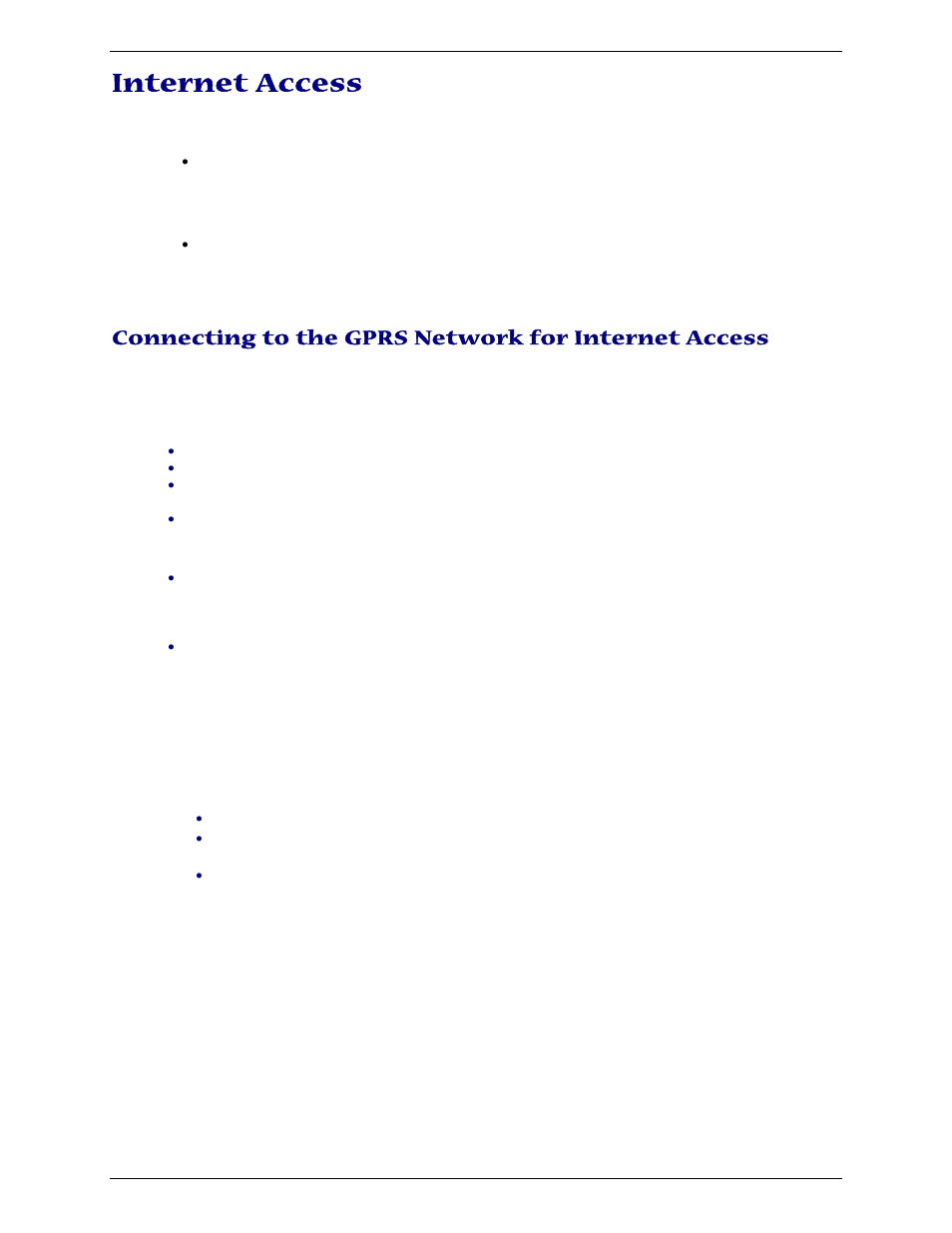 Connecting to the gprs network for internet access, Internet access | Multi-Tech Systems MULTIMODEM MTCBA-G-U-F4 User Manual | Page 29 / 33