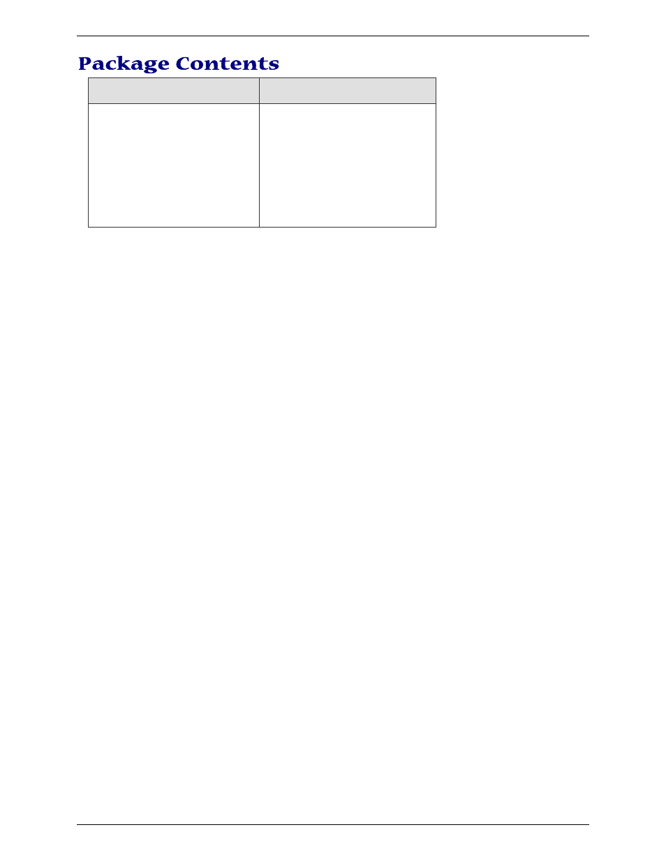 Package contents | Multi-Tech Systems MULTIMODEM MTCBA-G-U-F4 User Manual | Page 6 / 33