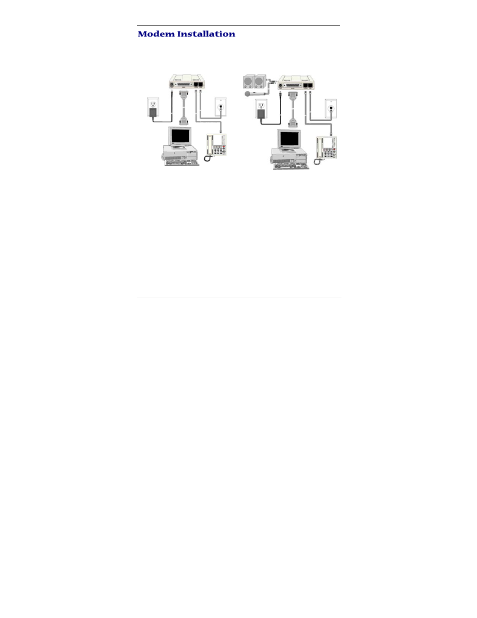 Modem installation overview of the connections | Multi-Tech Systems MT5656ZDX Series User Manual | Page 4 / 8