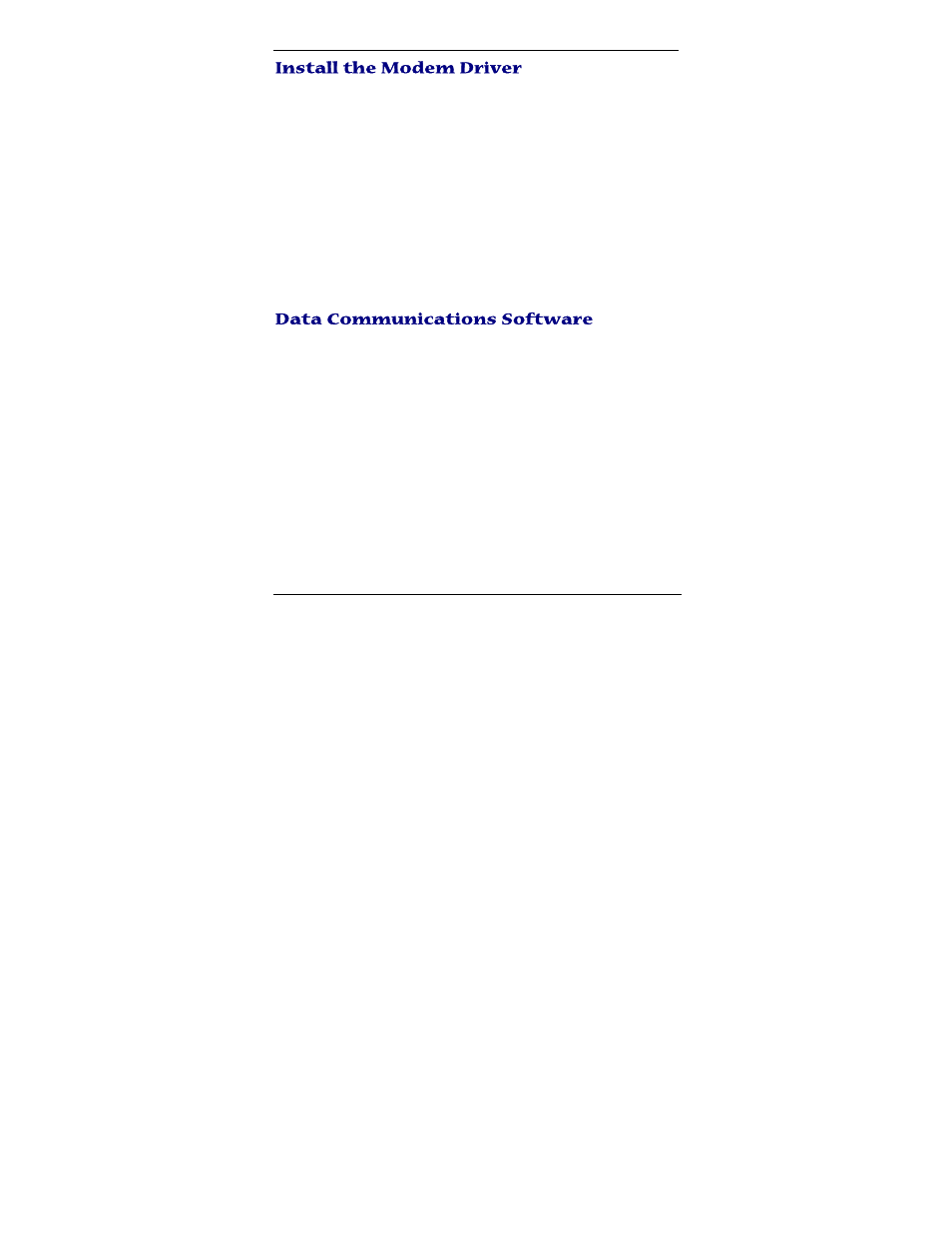Install the modem driver, Data communications software | Multi-Tech Systems MT5656ZDX Series User Manual | Page 6 / 8