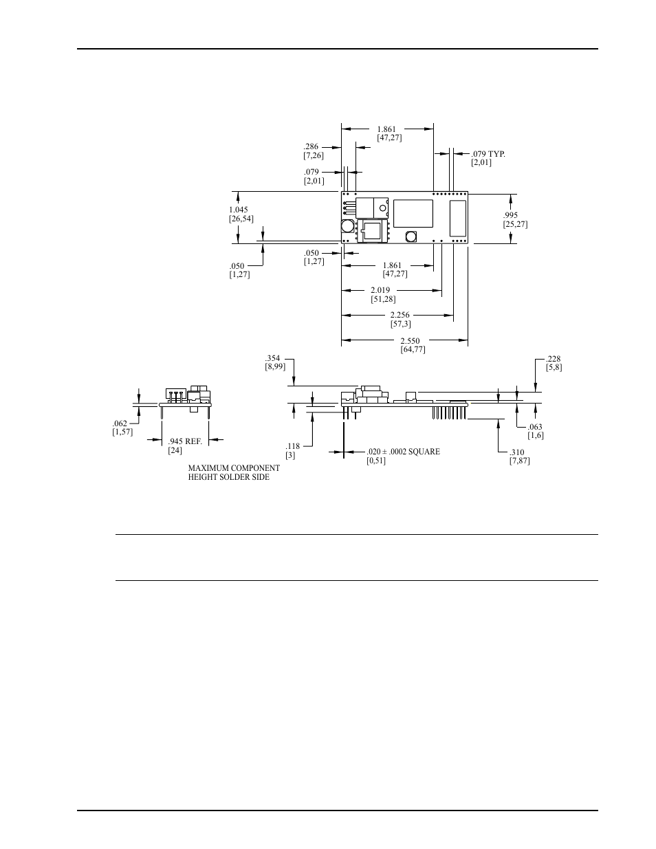 Physical dimensions | Multi-Tech Systems Modem Module MT3334SMI User Manual | Page 9 / 74