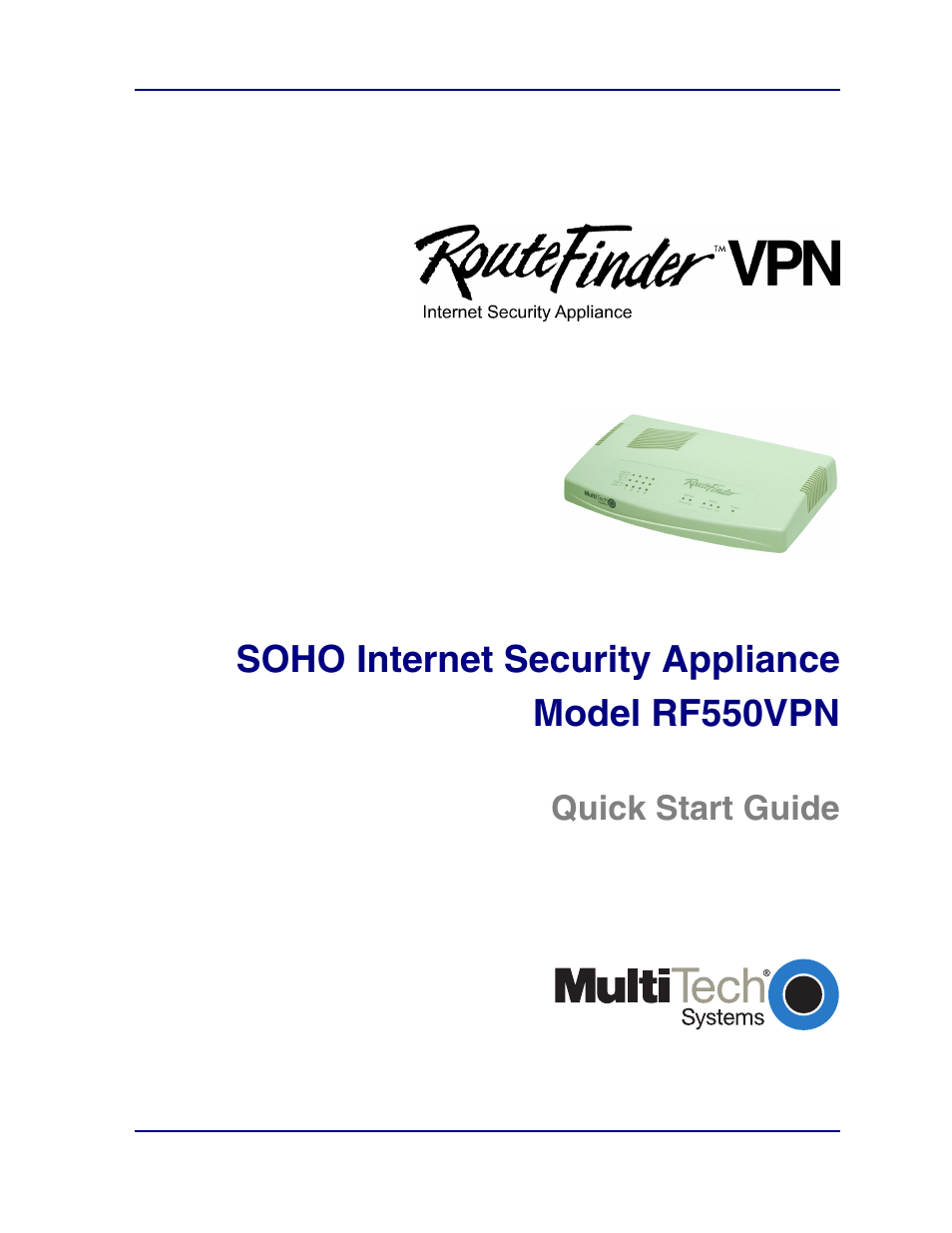 Multi-Tech Systems RouteFinder RF550VPN User Manual | 32 pages